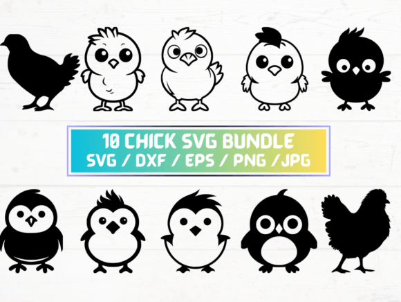 10 Chick SVG File