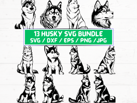 13 Husky SVG Bundle: Graphics for Crafts & Local Branding