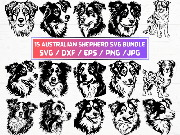 15 Australian Shepherd SVG for Crafts & Graphics