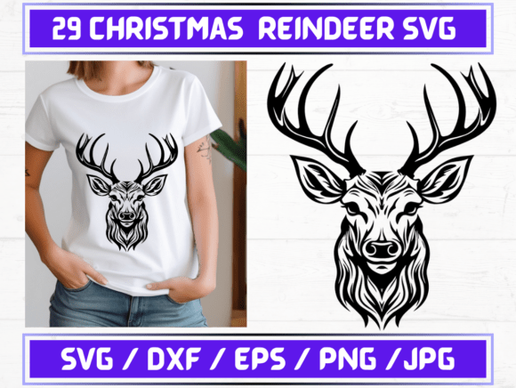 29 Christmas Reindeer SVG for Graphics and Graphic Templates