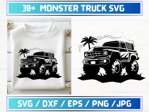 30 Monster Truck SVG Files for Graphic Templates