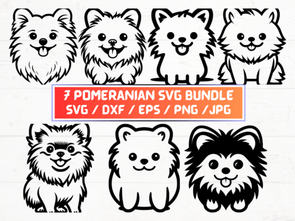 7 Pomeranian Svg Bundle: A Graphic Design Asset for Modern Publishers