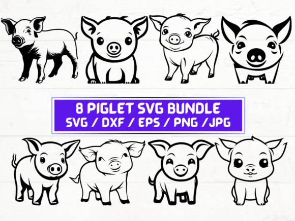 8 Piglet SVG: A Graphic Asset for Creative Publishers