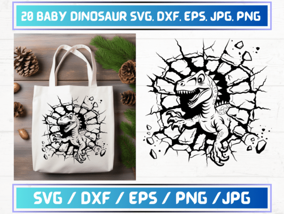 Christmas Svg, Baby Dinosaur Graphic Templates for Festive Branding