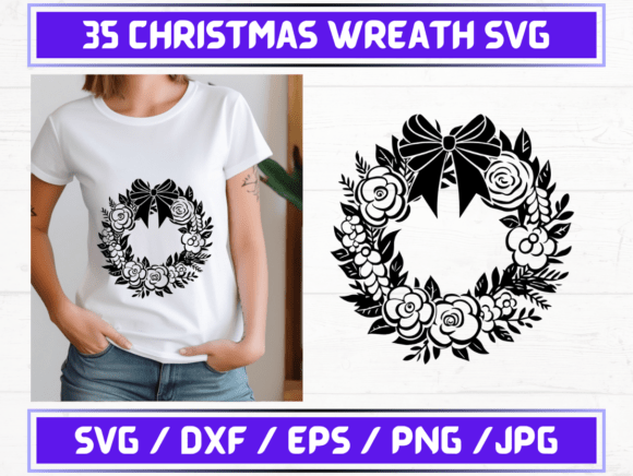 Christmas Wreath SVG Graphics for Digital Sellers