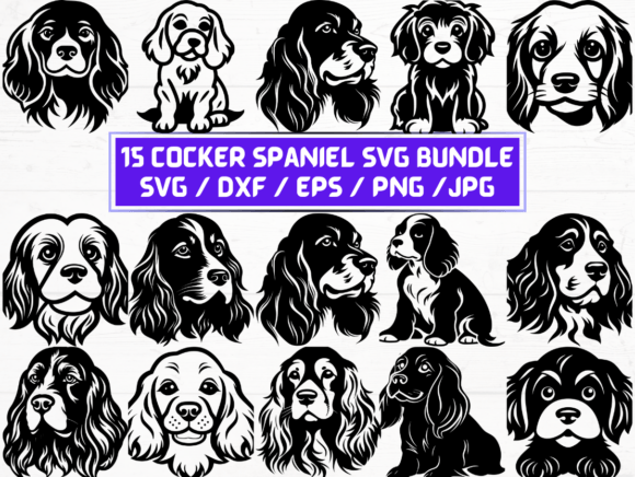 Cocker Spaniel SVG Bundle for Crafts & Graphics