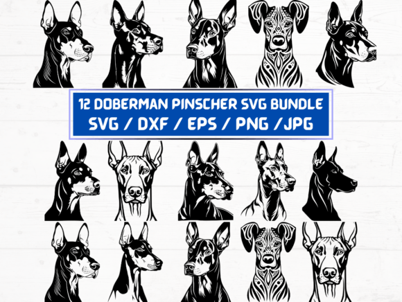 Doberman Pinscher Dog Graphics for Crafts