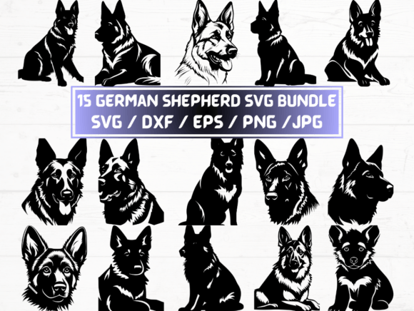 German Shepherd Dog Svg for Crafts and Graphics