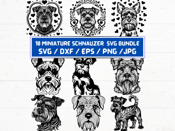 Miniature Schnauzer Dog SVG File: Graphics for Crafts & Content