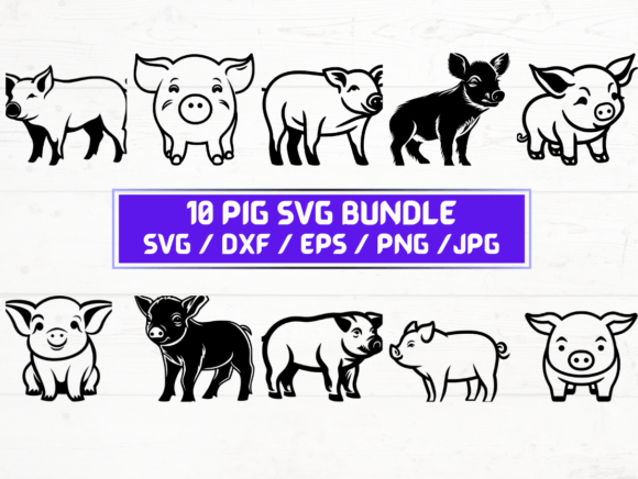 Pig SVG Bundle: Graphics for Crafts & Local Branding