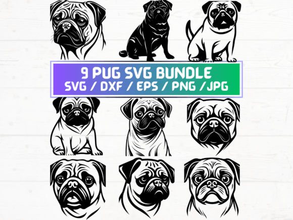 Pug Dog SVG Bundle: Graphics & Crafts Design Asset Review
