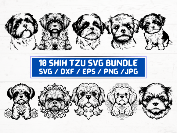 Shih Tzu Dog SVG Bundle: Graphics for Crafts & Local Branding
